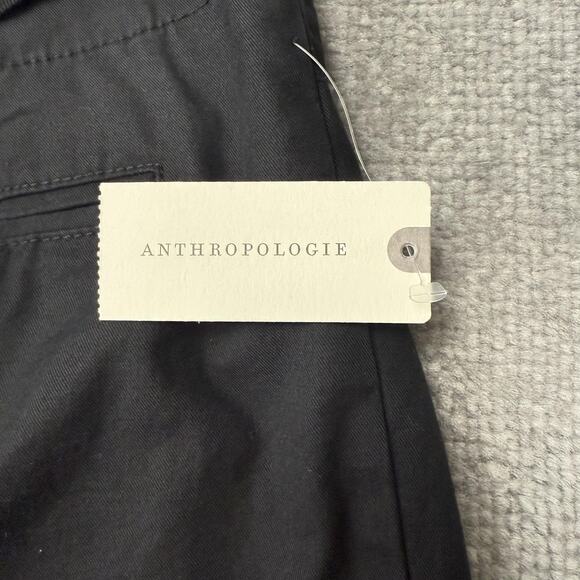 Maeve Anthropologie Pants Womens 10 Black Wide Leg Tie Waist Stretch Cotton NWT - Picture 4 of 13